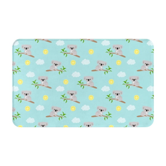 Bathroom Rugs Non Slip Washable - Sun Clouds Koala Kitchen Mats for Floor, Area Rugs for Entryway Rugs Indoor, Laundry Bathroom Room Door Rug with Rubber Backing 20x31.5in
