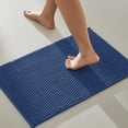thumbnail image 1 of BULULOM Small Bathroom Rugs Non Slip Washable, Super Absorbent Thin Bath Mat Quick Dry Low Pile Bathroom Cerpet, Navy Blue 16"x24", 1 of 10