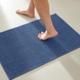 thumbnail image 1 of BULULOM Thin Bathroom Rugs Non Slip Washable, Super Absorbent Small Bath Mat Quick Dry Low Pile Bathroom Cerpet, Navy Blue 20"x30", 1 of 10