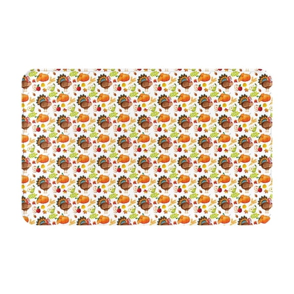 Bathroom Rugs Non Slip Washable - Thanksgiving Turkey Kitchen Mats for Floor, Area Rugs for Entryway Rugs Indoor, Laundry Bathroom Room Door Rug with Rubber Backing 20x31.5in