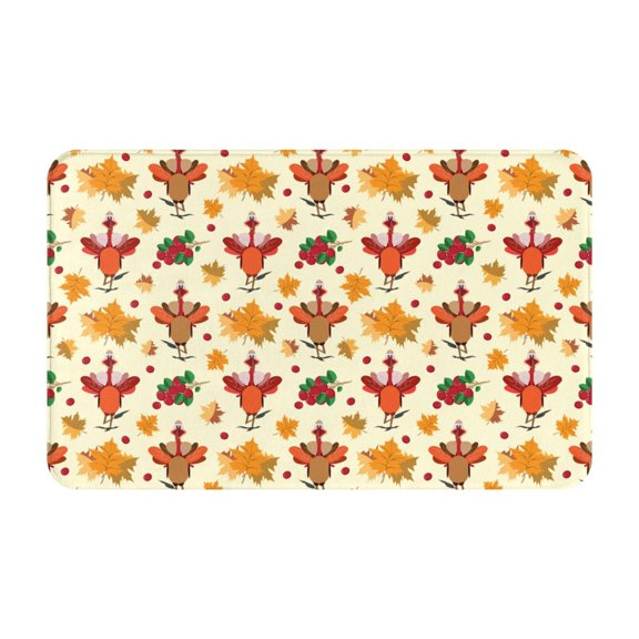 Bathroom Rugs Non Slip Washable - Thanksgiving Turkeys Kitchen Mats for Floor, Area Rugs for Entryway Rugs Indoor, Laundry Bathroom Room Door Rug with Rubber Backing 20x31.5in