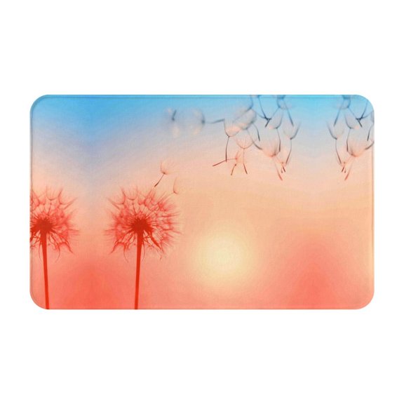 Bathroom Rugs Non Slip Washable - The Sunset of Dandelion Kitchen Mats for Floor, Area Rugs for Entryway Rugs Indoor, Laundry Bathroom Room Door Rug with Rubber Backing 20x31.5in
