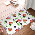 Bathroom Rugs Non Slip Washable, Tomato Eggplant Cucumber Water