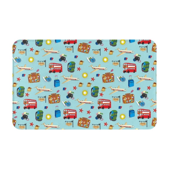Bathroom Rugs Non Slip Washable - Travel1 Kitchen Mats for Floor, Area Rugs for Entryway Rugs Indoor, Laundry Bathroom Room Door Rug with Rubber Backing 20x31.5in