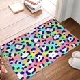 Bathroom Rugs Non Slip Washable, Trendy rainbow cow print Water