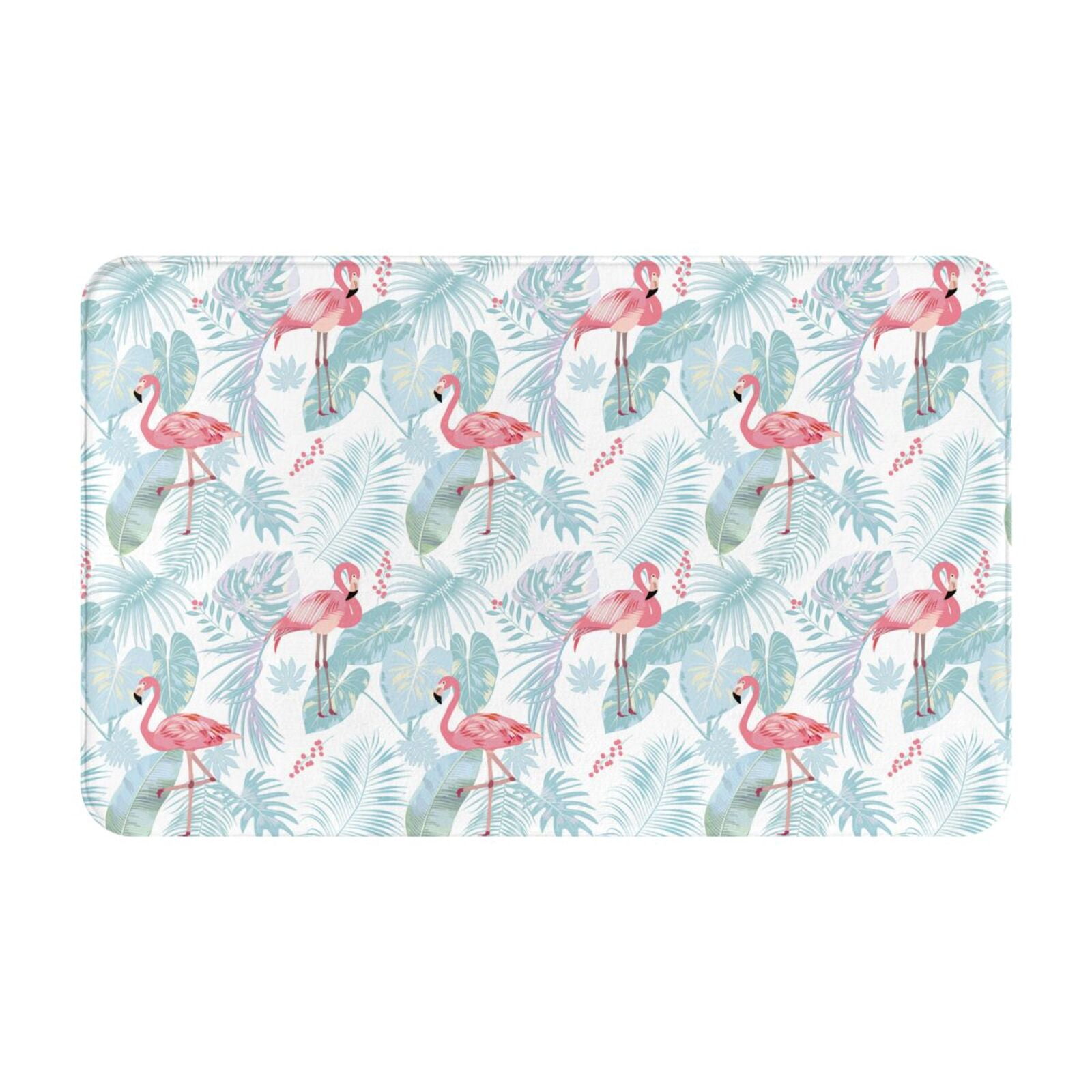 Bathroom Rugs Non Slip Washable - Tropical flamingo pink Kitchen Mats ...