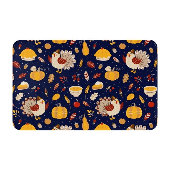 Bathroom Rugs Non Slip Washable - Turkey And Autumn Kitchen Mats for Floor, Area Rugs for Entryway Rugs Indoor, Laundry Bathroom Room Door Rug with Rubber Backing 20x31.5in