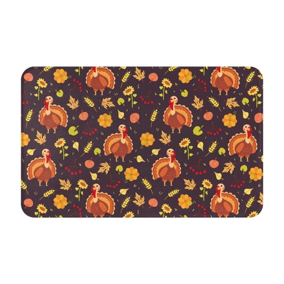 Bathroom Rugs Non Slip Washable - Turkey Bird Kitchen Mats for Floor, Area Rugs for Entryway Rugs Indoor, Laundry Bathroom Room Door Rug with Rubber Backing 20x31.5in