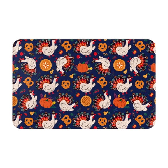 Bathroom Rugs Non Slip Washable - Turkey And Thanksgiving Kitchen Mats for Floor, Area Rugs for Entryway Rugs Indoor, Laundry Bathroom Room Door Rug with Rubber Backing 20x31.5in