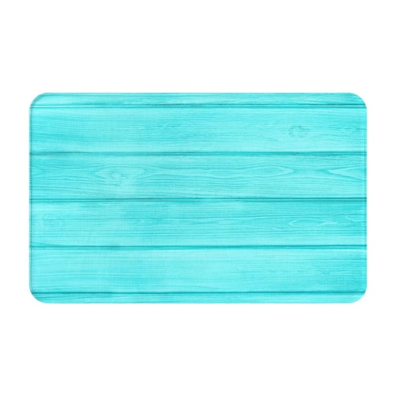 Bathroom Rugs Non Slip Washable - Turquoise Wooden Kitchen Mats for Floor, Area Rugs for Entryway Rugs Indoor, Laundry Bathroom Room Door Rug with Rubber Backing 20x31.5in