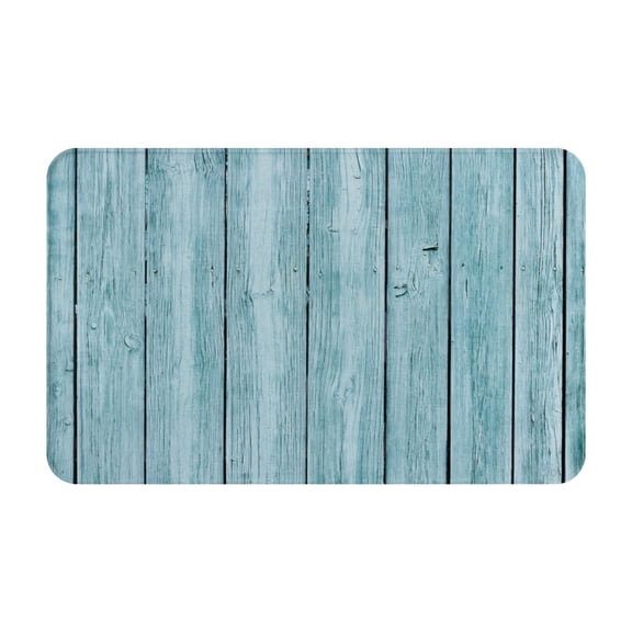 Bathroom Rugs Non Slip Washable - Turquoise Wooden1 Kitchen Mats for Floor, Area Rugs for Entryway Rugs Indoor, Laundry Bathroom Room Door Rug with Rubber Backing 20x31.5in