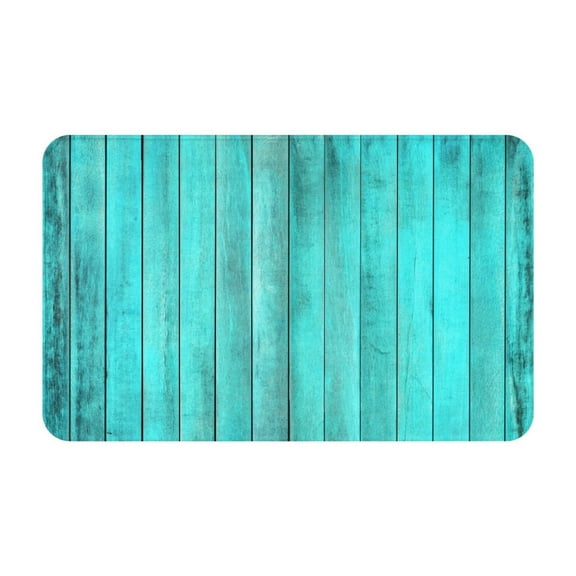 Bathroom Rugs Non Slip Washable - Turquoise Wooden2 Kitchen Mats for Floor, Area Rugs for Entryway Rugs Indoor, Laundry Bathroom Room Door Rug with Rubber Backing 20x31.5in