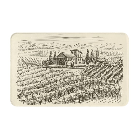 Bathroom Rugs Non Slip Washable - Vineyard Landscape Kitchen Mats for Floor, Area Rugs for Entryway Rugs Indoor, Laundry Bathroom Room Door Rug with Rubber Backing 20x31.5in