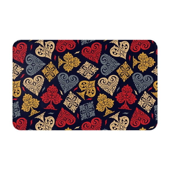 Bathroom Rugs Non Slip Washable - Vintage Card Kitchen Mats for Floor, Area Rugs for Entryway Rugs Indoor, Laundry Bathroom Room Door Rug with Rubber Backing 20x31.5in