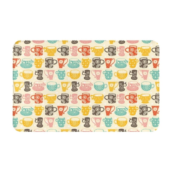 Bathroom Rugs Non Slip Washable - Vintage Cup Kitchen Mats for Floor, Area Rugs for Entryway Rugs Indoor, Laundry Bathroom Room Door Rug with Rubber Backing 20x31.5in