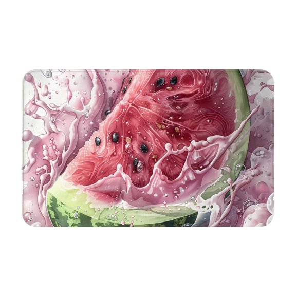 Bathroom Rugs Non Slip Washable - Watermelon Splash Realism Art Kitchen Mats for Floor, Area Rugs for Entryway Rugs Indoor, Laundry Bathroom Room Door Rug with Rubber Backing 20x31.5in
