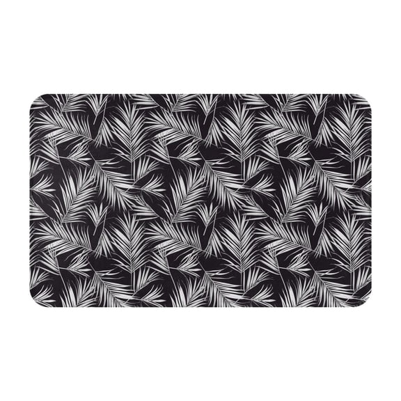 Bathroom Rugs Non Slip Washable - White palm leaves_G Kitchen Mats for Floor, Area Rugs for Entryway Rugs Indoor, Laundry Bathroom Room Door Rug with Rubber Backing 20x31.5in