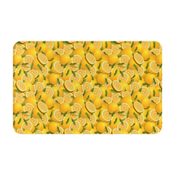Bathroom Rugs Non Slip Washable - Yellow Limes Kitchen Mats for Floor, Area Rugs for Entryway Rugs Indoor, Laundry Bathroom Room Door Rug with Rubber Backing 20x31.5in