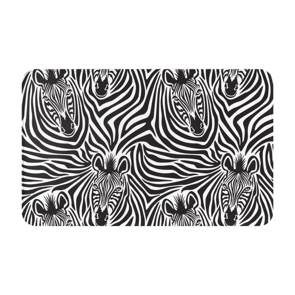 Bathroom Rugs Non Slip Washable - Zebra Couple cute print Kitchen Mats for Floor, Area Rugs for Entryway Rugs Indoor, Laundry Bathroom Room Door Rug with Rubber Backing 20x31.5in