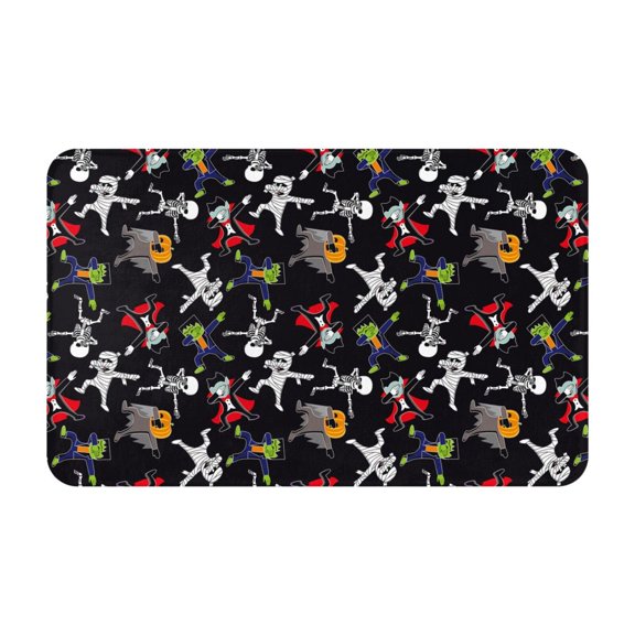 Bathroom Rugs Non Slip Washable - Zombie Mummy Skeleton Kitchen Mats for Floor, Area Rugs for Entryway Rugs Indoor, Laundry Bathroom Room Door Rug with Rubber Backing 20x31.5in