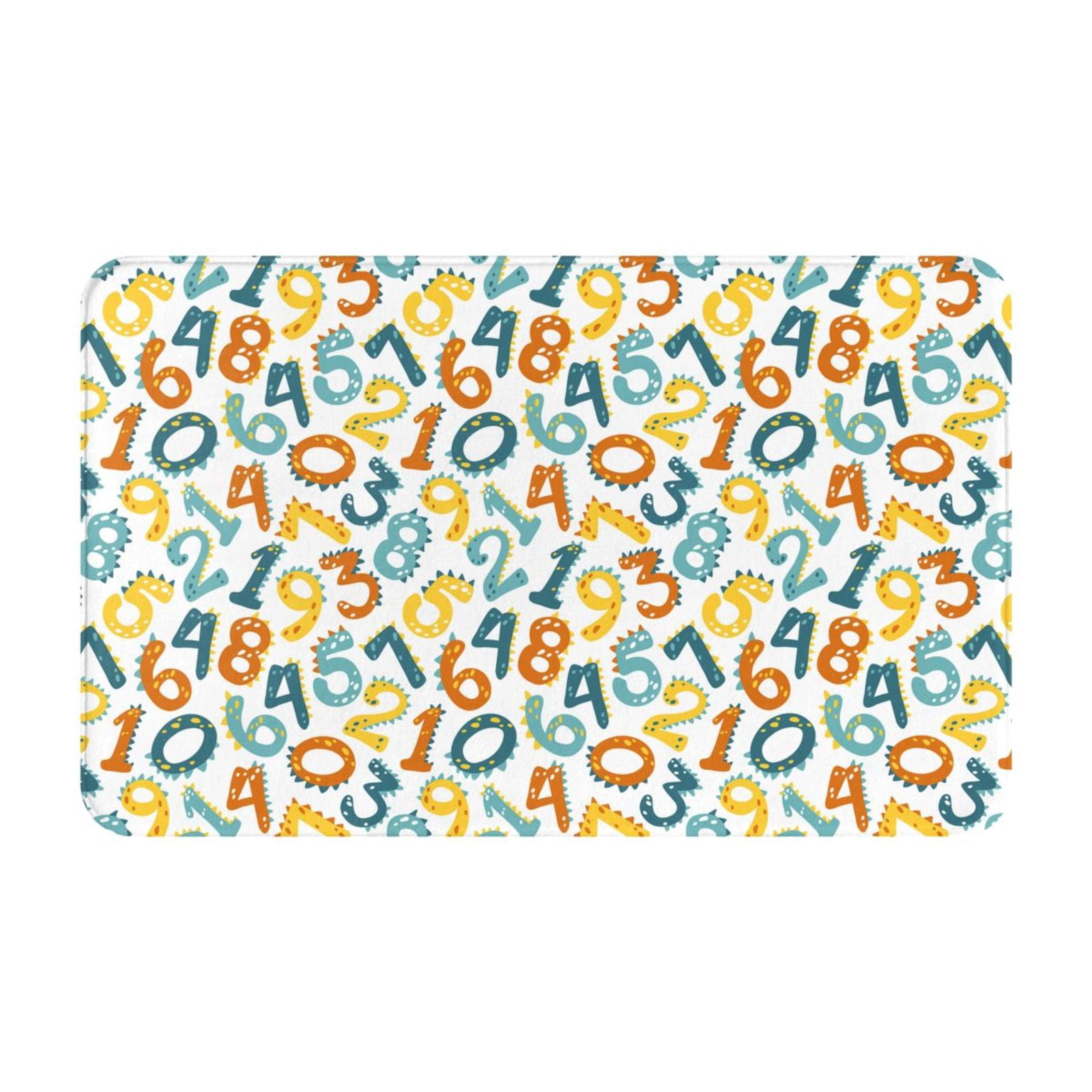 Bathroom Rugs Non Slip Washable - cartoon Math number Print Kitchen ...