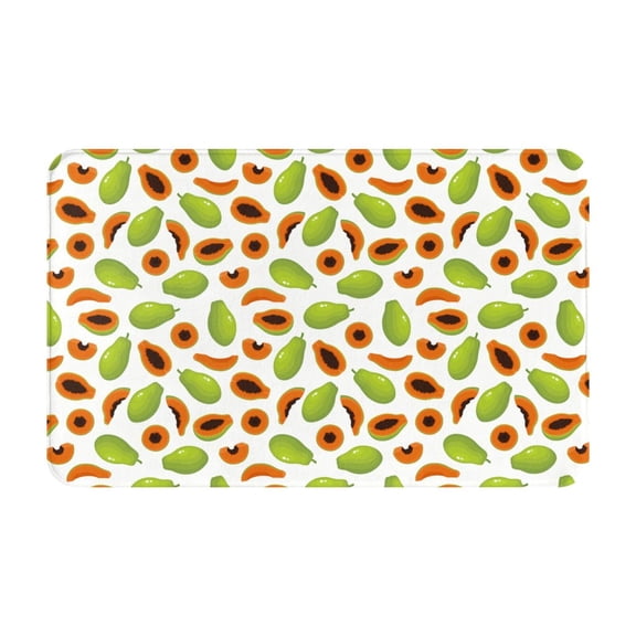 Bathroom Rugs Non Slip Washable - cartoon Papaya Kitchen Mats for Floor, Area Rugs for Entryway Rugs Indoor, Laundry Bathroom Room Door Rug with Rubber Backing 20x31.5in