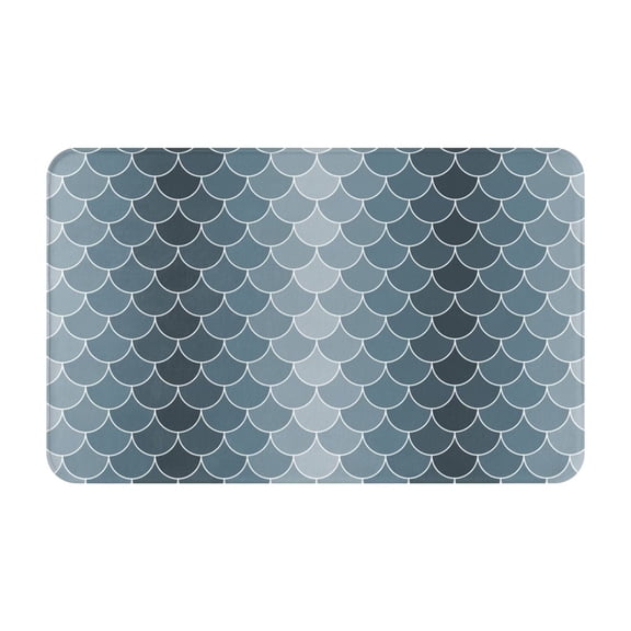 Bathroom Rugs Non Slip Washable - cool gray scale fish scales Kitchen Mats for Floor, Area Rugs for Entryway Rugs Indoor, Laundry Bathroom Room Door Rug with Rubber Backing 20x31.5in