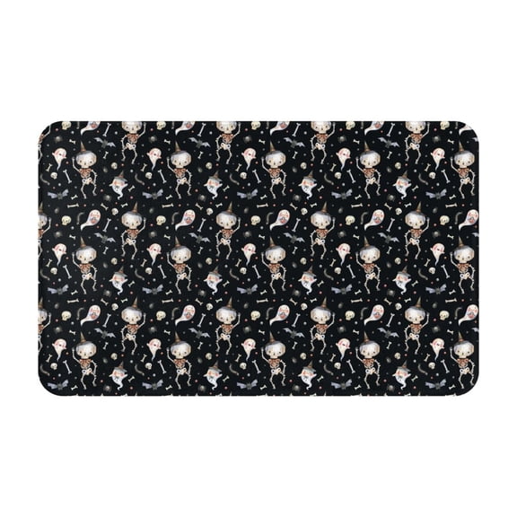 Bathroom Rugs Non Slip Washable - cute Skull bone Kitchen Mats for Floor, Area Rugs for Entryway Rugs Indoor, Laundry Bathroom Room Door Rug with Rubber Backing 20x31.5in