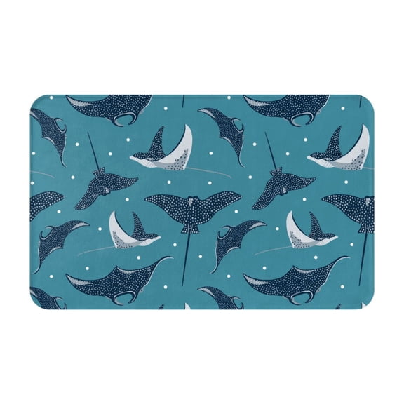 Bathroom Rugs Non Slip Washable - cute Stingray polka dots Kitchen Mats for Floor, Area Rugs for Entryway Rugs Indoor, Laundry Bathroom Room Door Rug with Rubber Backing 20x31.5in