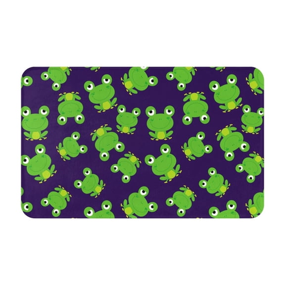 Bathroom Rugs Non Slip Washable - cute frog funny navyblue Kitchen Mats for Floor, Area Rugs for Entryway Rugs Indoor, Laundry Bathroom Room Door Rug with Rubber Backing 20x31.5in