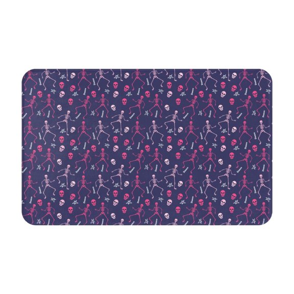 Bathroom Rugs Non Slip Washable - dance Skull star pink Kitchen Mats for Floor, Area Rugs for Entryway Rugs Indoor, Laundry Bathroom Room Door Rug with Rubber Backing 20x31.5in