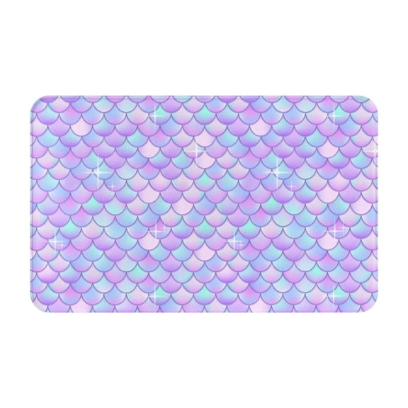 Bathroom Rugs Non Slip Washable - fish dragon iridescent scale Kitchen Mats for Floor, Area Rugs for Entryway Rugs Indoor, Laundry Bathroom Room Door Rug with Rubber Backing 20x31.5in