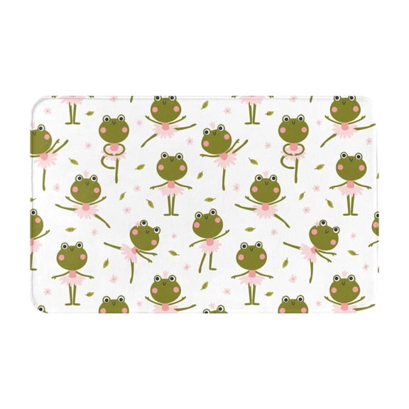 Bathroom Rugs Non Slip Washable - frog dancing ballet funny Kitchen Mats for Floor, Area Rugs for Entryway Rugs Indoor, Laundry Bathroom Room Door Rug with Rubber Backing 20x31.5in