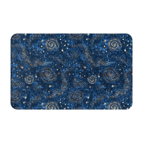 Bathroom Rugs Non Slip Washable - golden star blue starry sky Kitchen Mats for Floor, Area Rugs for Entryway Rugs Indoor, Laundry Bathroom Room Door Rug with Rubber Backing 20x31.5in