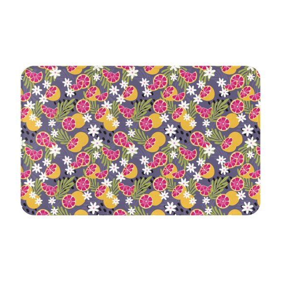 Bathroom Rugs Non Slip Washable - grapefruit leaves Kitchen Mats for Floor, Area Rugs for Entryway Rugs Indoor, Laundry Bathroom Room Door Rug with Rubber Backing 20x31.5in
