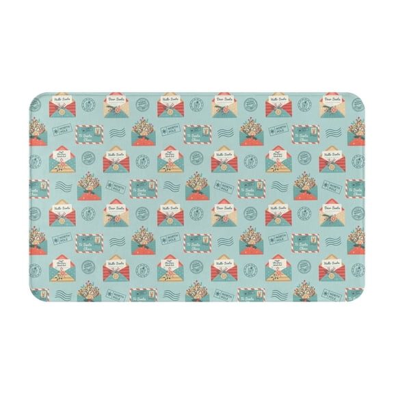 Bathroom Rugs Non Slip Washable - mailer Stamp Pattern Kitchen Mats for Floor, Area Rugs for Entryway Rugs Indoor, Laundry Bathroom Room Door Rug with Rubber Backing 20x31.5in