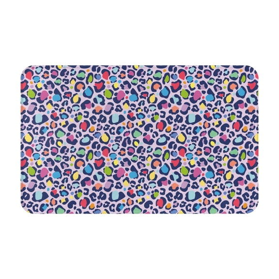 Bathroom Rugs Non Slip Washable - rainbow leopard spot print Kitchen Mats for Floor, Area Rugs for Entryway Rugs Indoor, Laundry Bathroom Room Door Rug with Rubber Backing 20x31.5in