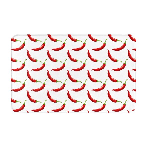 Bathroom Rugs Non Slip Washable - red Chili Pepper Print Kitchen Mats for Floor, Area Rugs for Entryway Rugs Indoor, Laundry Bathroom Room Door Rug with Rubber Backing 20x31.5in