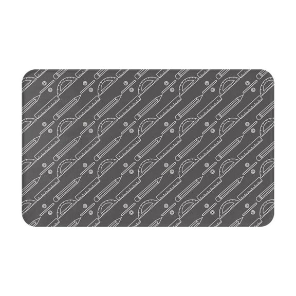 Bathroom Rugs Non Slip Washable - ruler pencil Math Print Kitchen Mats for Floor, Area Rugs for Entryway Rugs Indoor, Laundry Bathroom Room Door Rug with Rubber Backing 20x31.5in