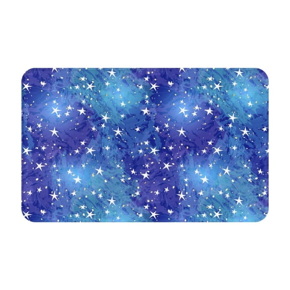Bathroom Rugs Non Slip Washable - shiny starry sky blue sky Kitchen Mats for Floor, Area Rugs for Entryway Rugs Indoor, Laundry Bathroom Room Door Rug with Rubber Backing 20x31.5in