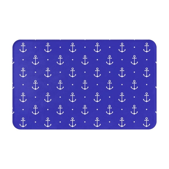 Bathroom Rugs Non Slip Washable - trendy polka dots anchor blue Kitchen Mats for Floor, Area Rugs for Entryway Rugs Indoor, Laundry Bathroom Room Door Rug with Rubber Backing 20x31.5in