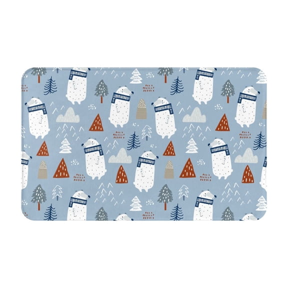 Bathroom Rugs Non Slip Washable - winter Scarf beer Kitchen Mats for Floor, Area Rugs for Entryway Rugs Indoor, Laundry Bathroom Room Door Rug with Rubber Backing 20x31.5in