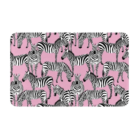 Bathroom Rugs Non Slip Washable - zebra purple cute Kitchen Mats for Floor, Area Rugs for Entryway Rugs Indoor, Laundry Bathroom Room Door Rug with Rubber Backing 20x31.5in