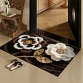 thumbnail image 1 of Bathroom Rugs, Roses Leaves Botanical Aesthetic Boho Floral Bath Mat, Unique Chic Outdoor Rug, Soft Non Slip Floor Rugs for Living Room Doormat(Not 3D), 1 of 6