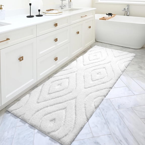 Bathroom Rugs Runner 24x72 Long Bath Rug Non Slip Soft Washable Large Bath Mats for Bathroom Bedroom Hallway Kitchen Floor Carpet Modern Boho Decor