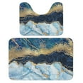 thumbnail image 1 of Bathroom Rugs Set 2 Pieces, Blue Marble Bathroom Set - Quick Drying Bath Mat And U-Shaped Toilet Rug, Water Absorbent Bath Carpet For Bedroom Floor Living Room, Machine Washable, 1 of 6