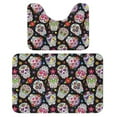 thumbnail image 1 of Bathroom Rugs Set 2 Pieces, Colourful Skulls Bathroom Set - Quick Drying Bath Mat And U-Shaped Toilet Rug, Water Absorbent Bath Carpet For Bedroom Floor Living Room, Machine Washable, 1 of 6