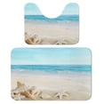 thumbnail image 1 of Bathroom Rugs Set 2 Pieces, Sea Star Bathroom Set - Quick Drying Bath Mat And U-Shaped Toilet Rug, Water Absorbent Bath Carpet For Bedroom Floor Living Room, Machine Washable, 1 of 6