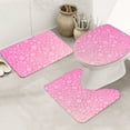 Bathroom Rugs Set 3 Piece Breast Cancer Pink Ribbons Awareness, Bath