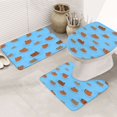 Bathroom Rugs Set 3 Piece Capybaras Blue, Bath Mats, Toilet Lid Cover